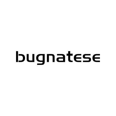Logo della Bugnatese, caratterizzato da un design moderno e minimalista, con il nome in lettere minuscole e un font elegante.