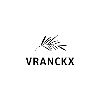 Logo di VRANCKX caratterizzato da una stilizzazione di una foglia di palma sopra al nome in caratteri maiuscoli, evocando un tema naturale ed elegante.
